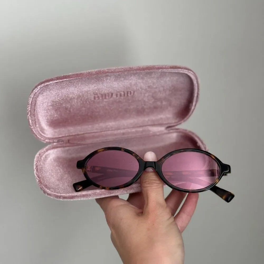 Miu Miu REGARD Men Sunglasses Havana Pink Mirror Silver MU04ZSF VAU50D REGARD